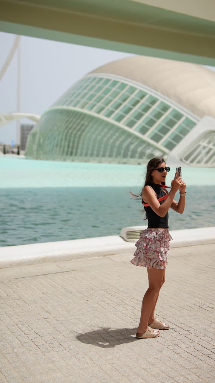 Woman Visiting Modern Architecture