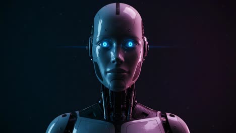a futuristic robot with luminous eyes: exploring advances in artificial intelligence and robotics through stunning visuals of human-like androids