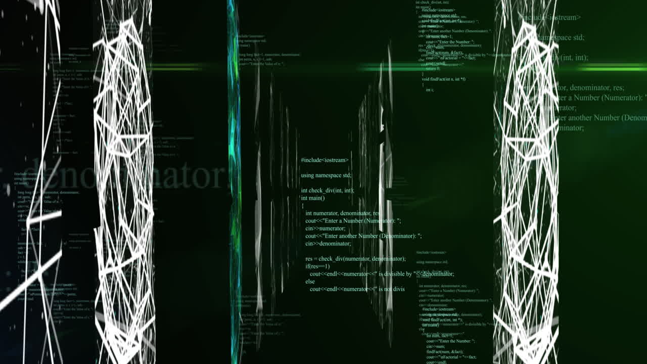 animación del procesamiento de datos sobre formas