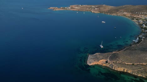 coastline of paros, one of the many cyclades islands in the aegean sea