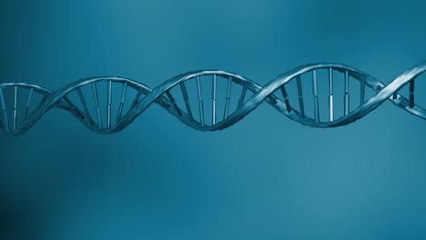 animación de la cadena de adn sobre un fondo azul