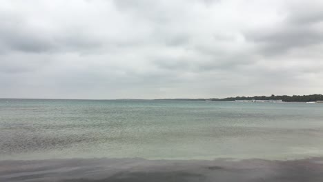 san cataldo sand beach near lecce in italy with panning effect