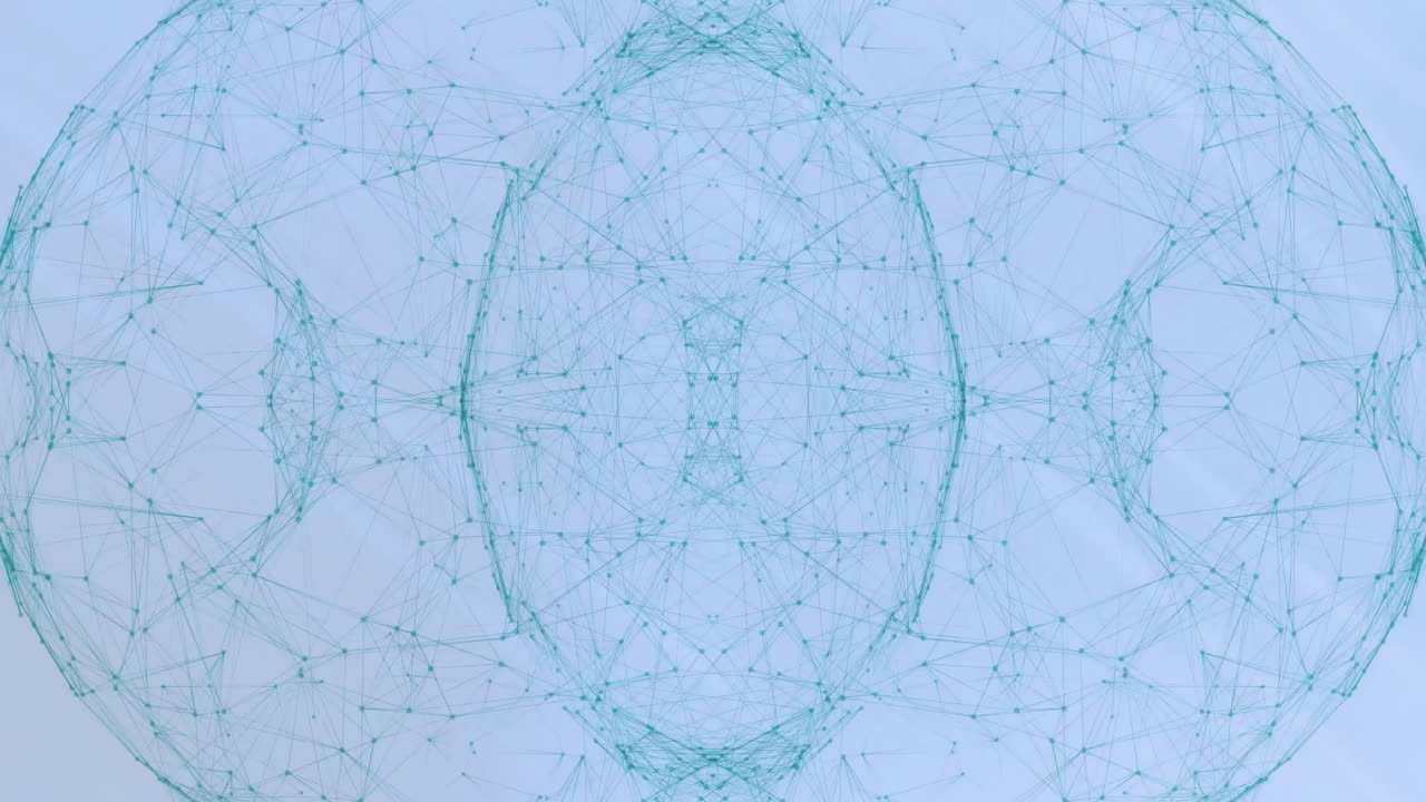 연결 및 빛의 배경 위의 지구의 애니메이션