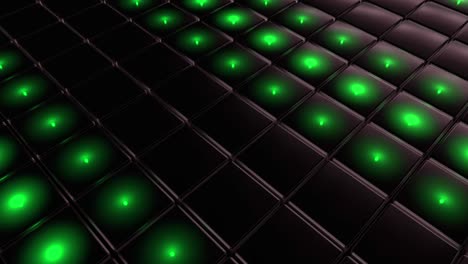 abstract dark grid with green lights