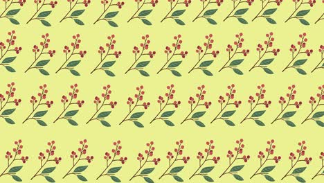 animación de flores rojas sobre fondo amarillo