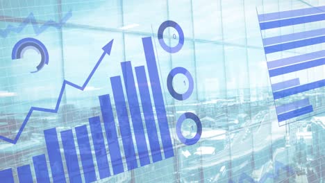 Animation-of-financial-data-processing-over-cityscape