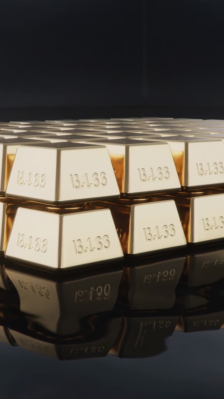 Vertical video: Panning camera showing gold ingot grid 13