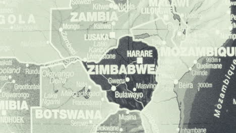 map of zimbabwe and surrounding countries