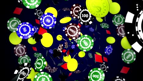 animación de chips de póquer, fondo, renderización y bucle