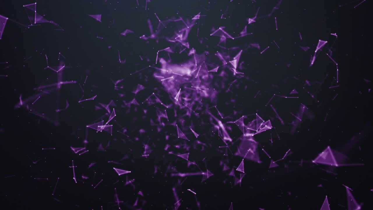 어두운 배경에 다각형 모양을 비행