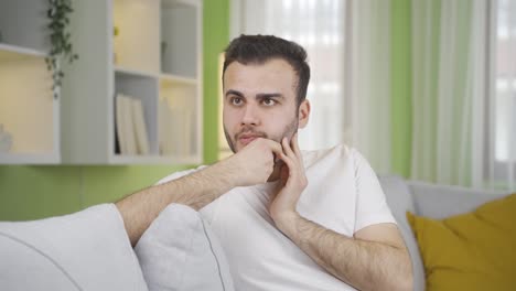 nervous and stressed young man.