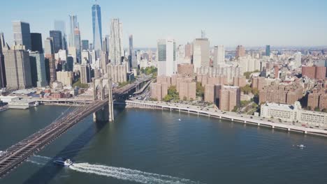 Vista-Aérea-Del-Puente-De-Manhattan,-Ciudad-De-Nueva-York