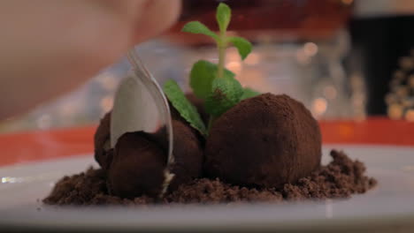 finishing dinner with a delicious restaurant dessert
