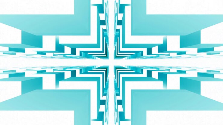 Abstract Geometric Pattern with Light Blue Cubes