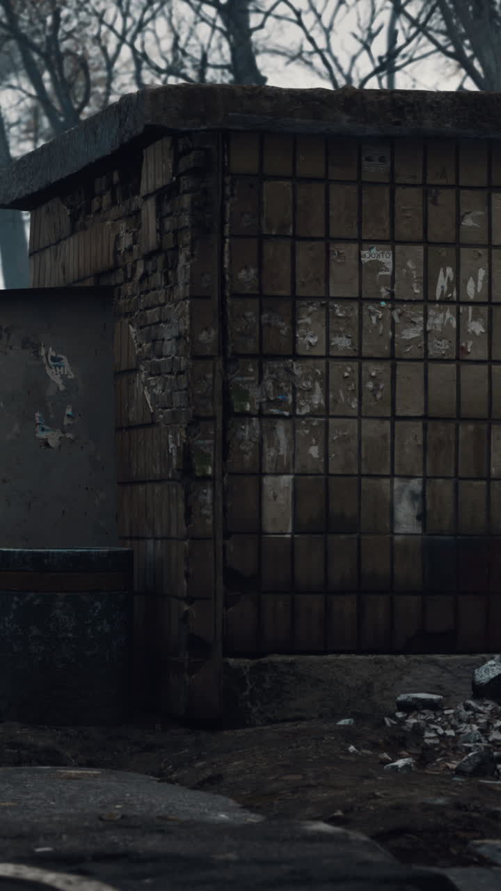 암울 한 겨울 에 폐허 가 된 건물