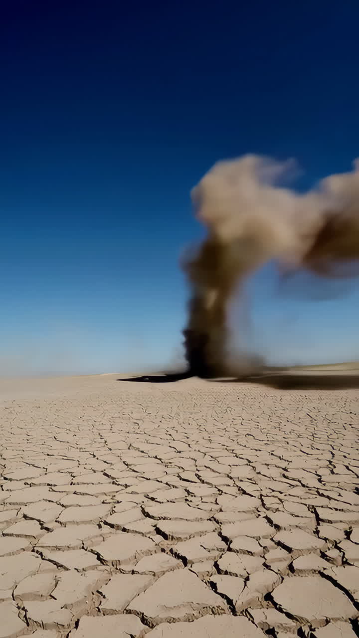 Dust Devil in a Dry Desert Landscape
