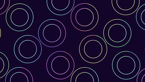 círculos luminosos superpuestos crean un patrón hipnótico en un fondo oscuro