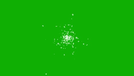 gráficos de movimiento de copos de nieve con fondo de pantalla verde