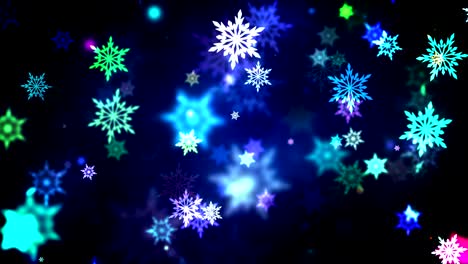 copos de nieve de colores