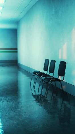 empty waiting room flooded with water