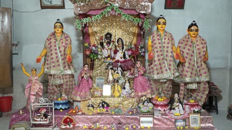 the idol of hindu deity lord krishna has been replaced inside the temple