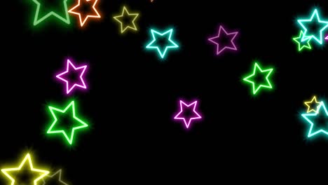 neon colorful stars in space