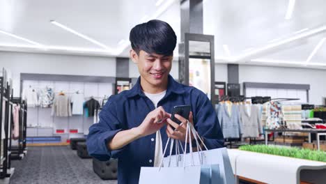 man shopping in a mall