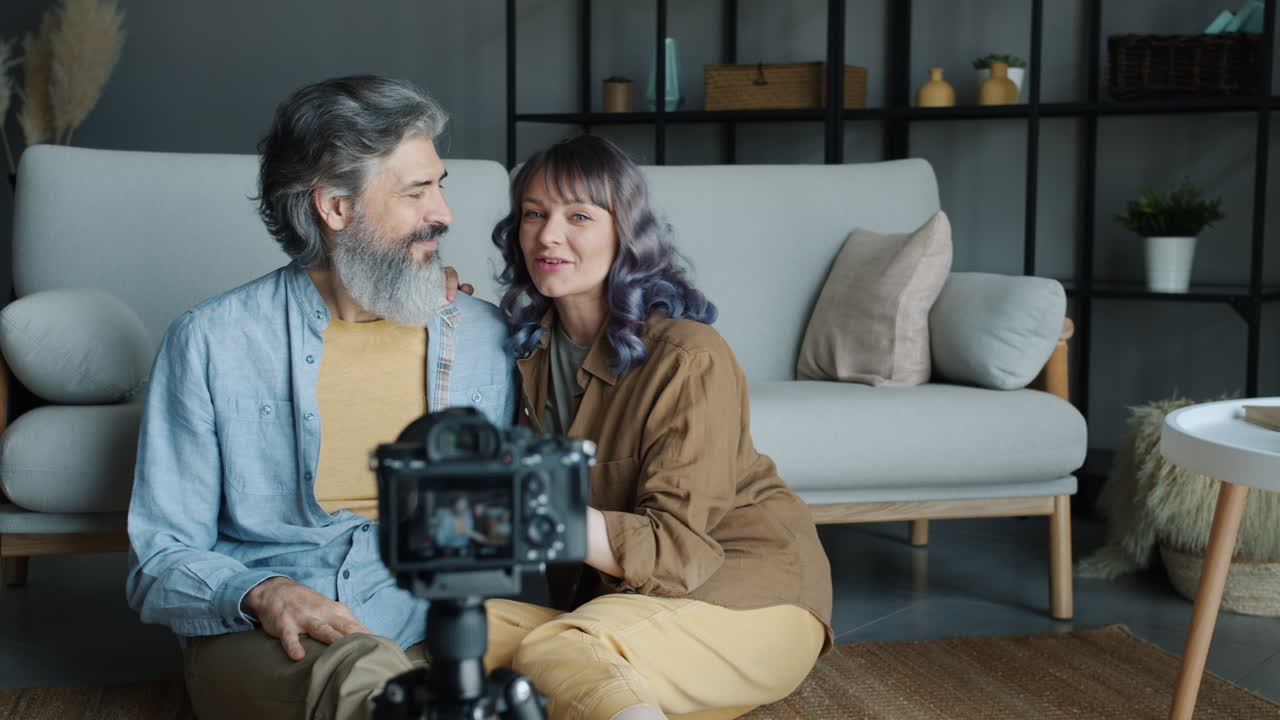 Happy Couple Doing a Video Call or Vlog