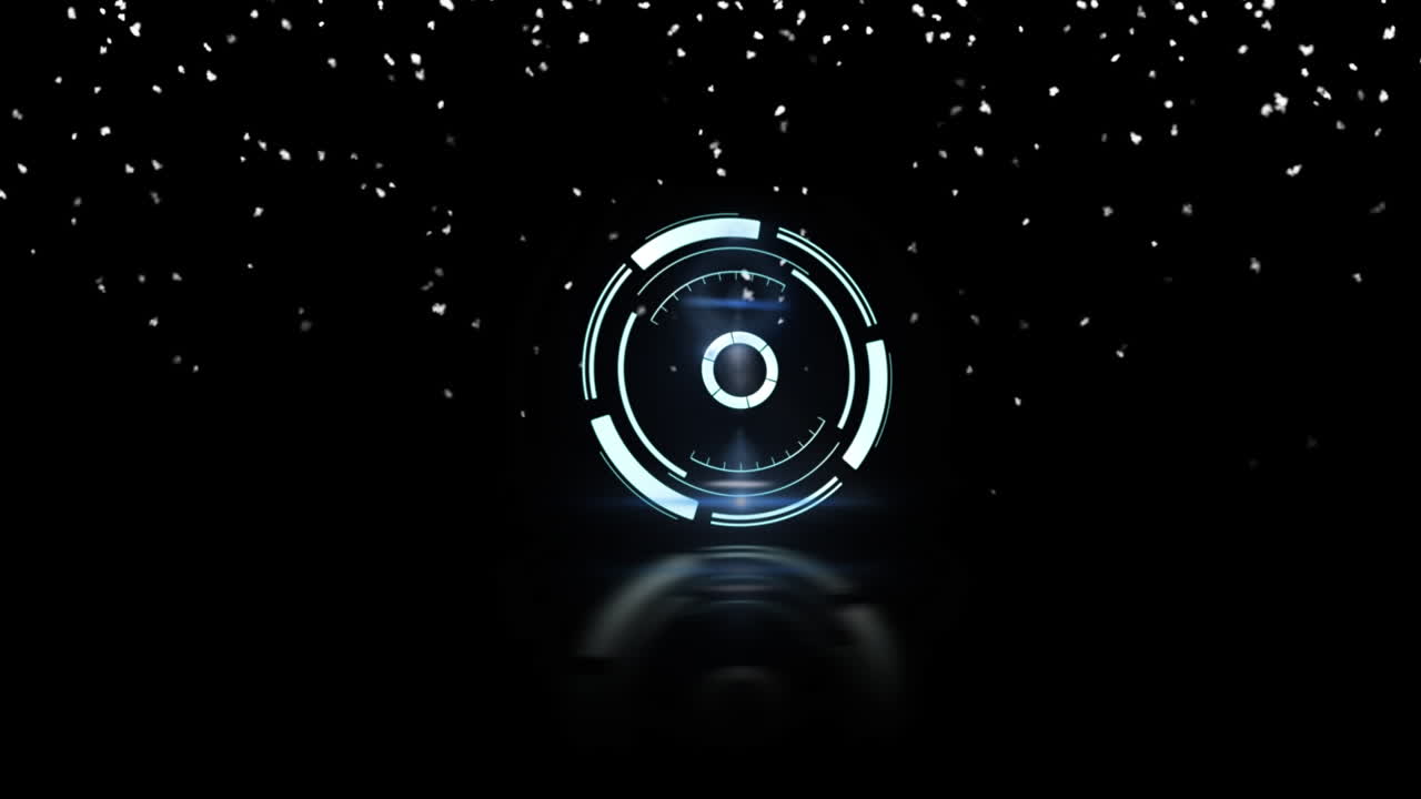 animación del alcance de la exploración y la caída de nieve sobre un fondo negro