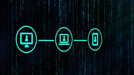 animation of data processing over black background