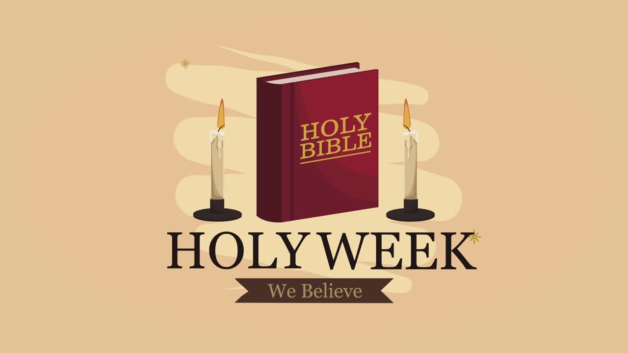 semana santa animación de letras con la biblia