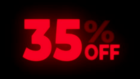el 35% de descuento en el texto parpadeante muestra el bucle promocional.