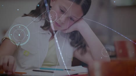 animación de la red de conexiones a través de la escritura de las escolares