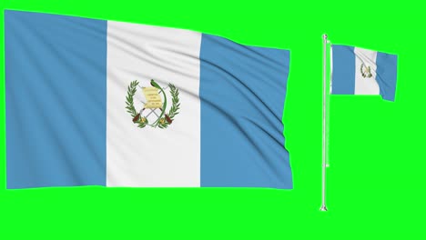 Pantalla-Verde-Ondeando-La-Bandera-De-Guatemala-O-Asta-De-Bandera