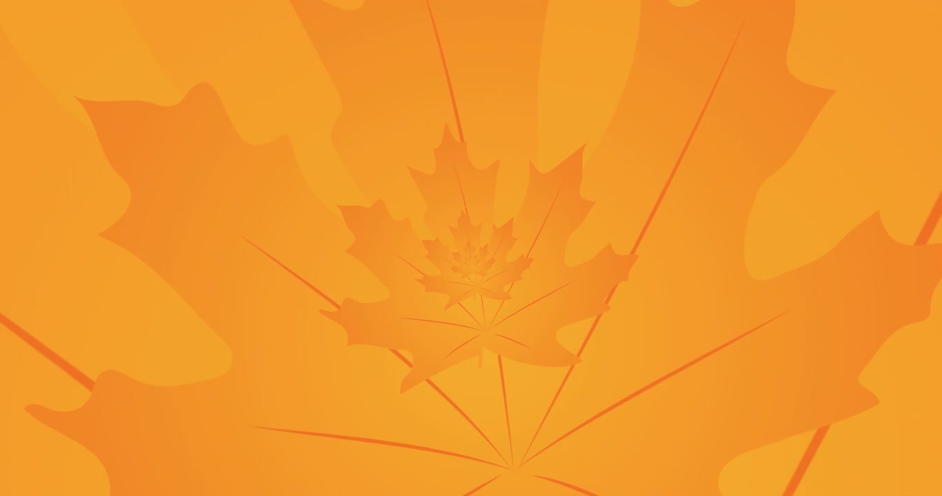 Animation of autumn orange leaves moving on seamless loop