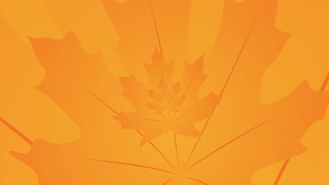 Animation-of-autumn-orange-leaves-moving-on-seamless-loop