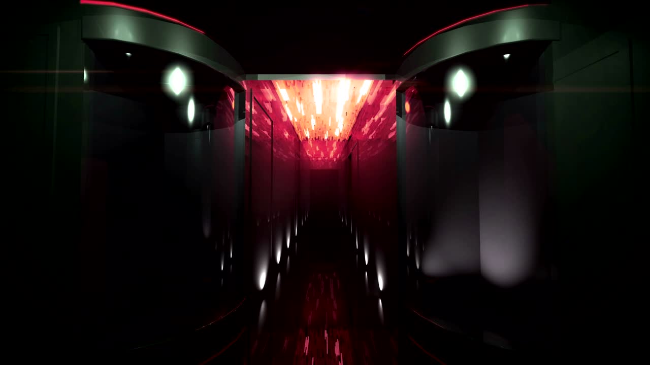Space Corridor led light by 3D rendering