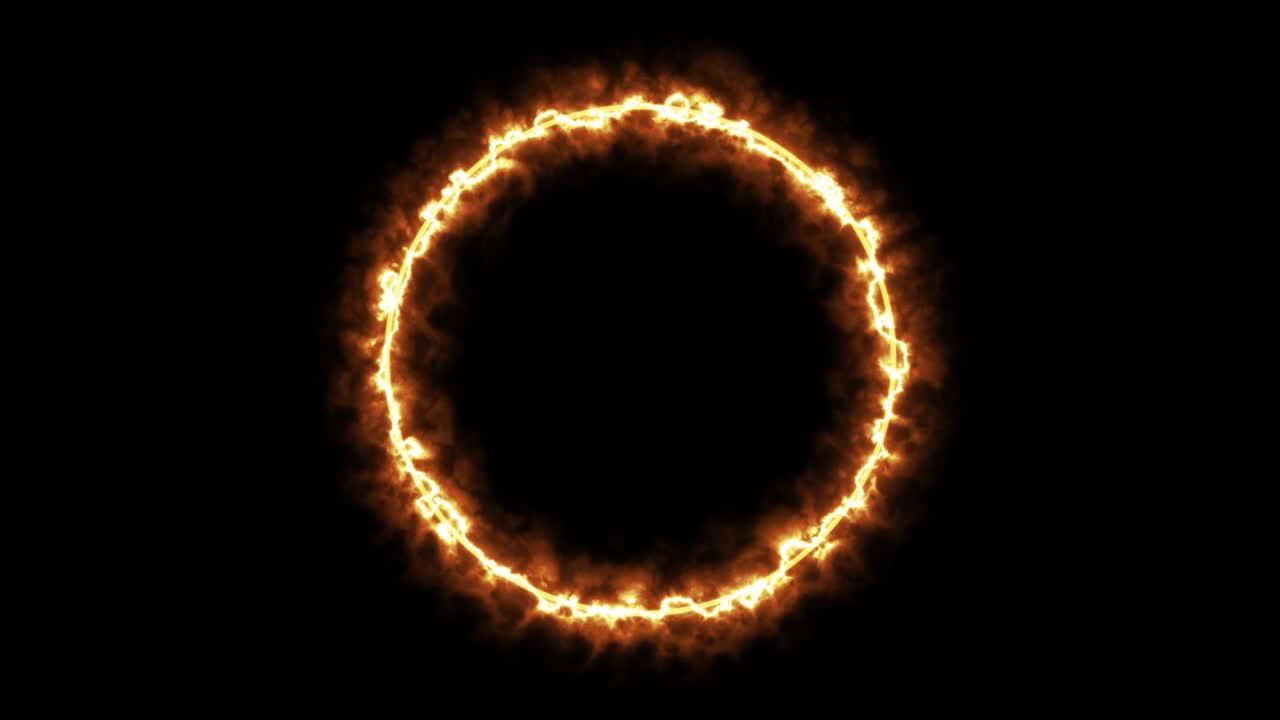 Fiery ring. Fiery light, fiery portal, glowing portal. Fire, light, light effect.