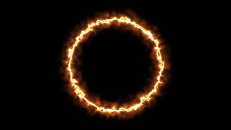 anillo de fuego. luz de fuego, portal de fuego, portal brillante. fuego, luz, efecto de luz.
