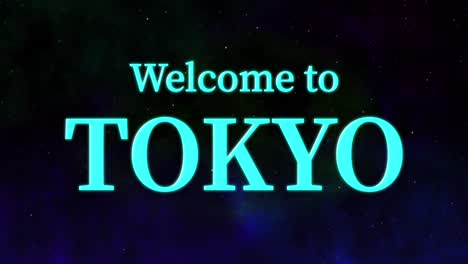 bienvenido a tokio mensaje de texto animación gráficos de movimiento