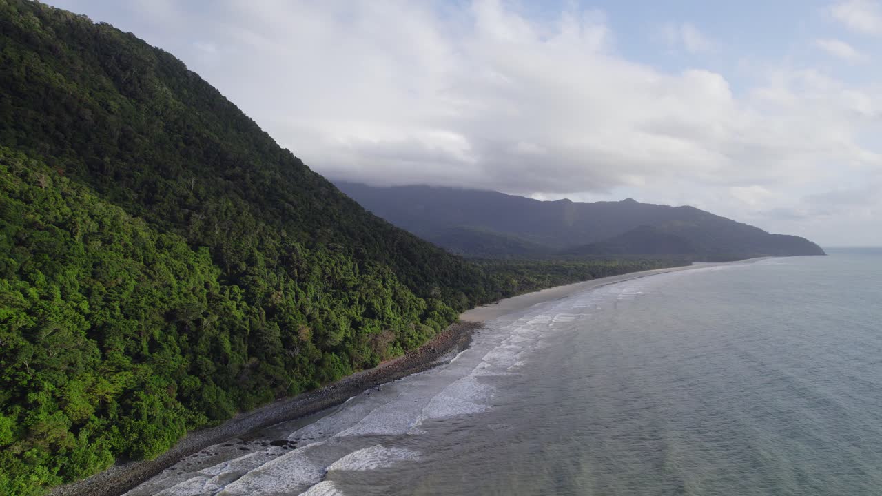 montañas densamente cubiertas de bosque tropical en el parque nacional daintree, norte de queensland, australia