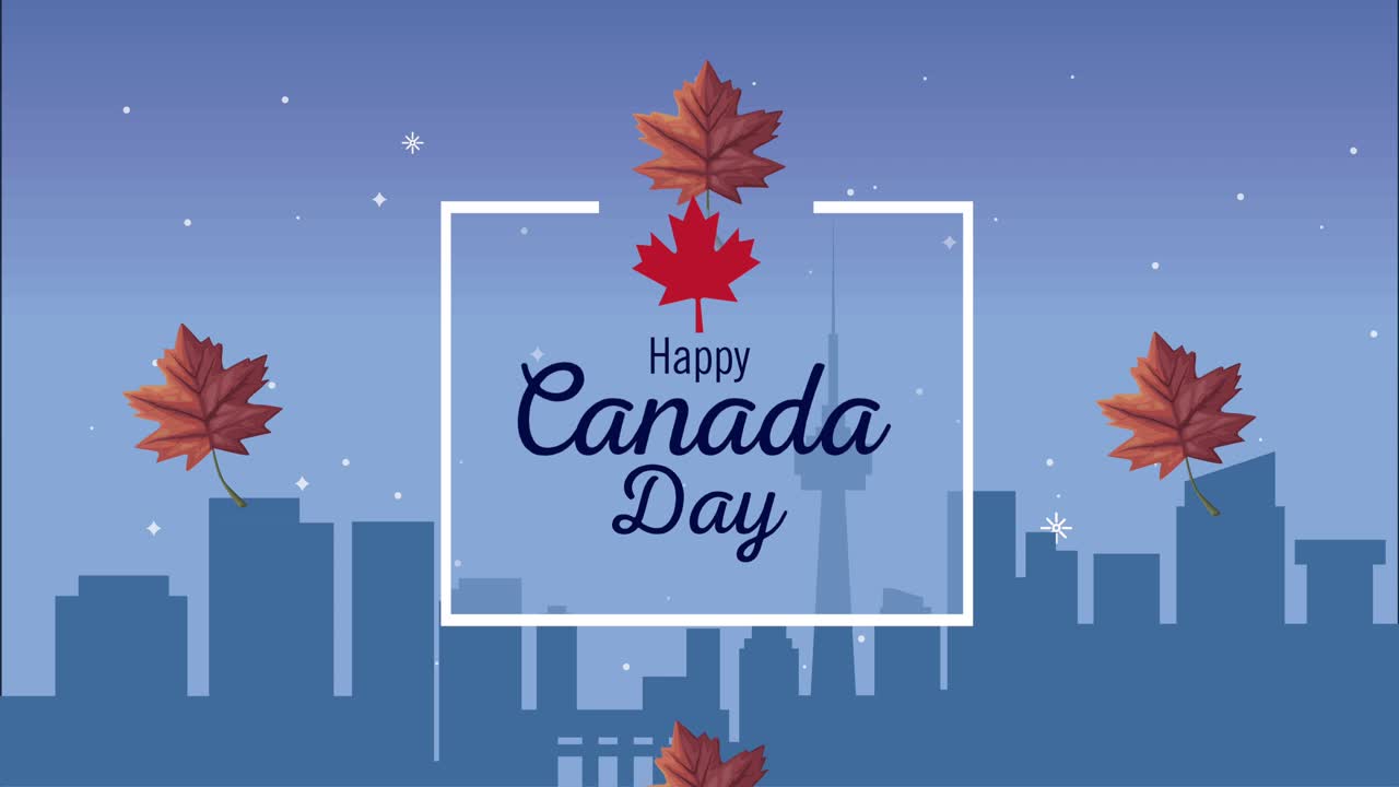 joyeux jour du canada lettrage animation