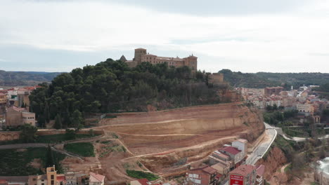 Parador-de-Alcaniz-Spain-hotel-Teruel-province-Aragon-aerial-cloudy-day