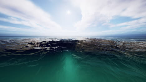 expansive ocean view under midday sun