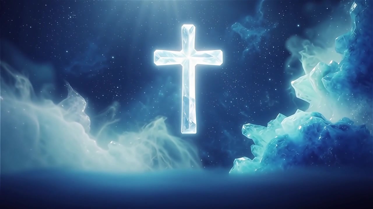 Christian Cross Heavenly Light Worship Background