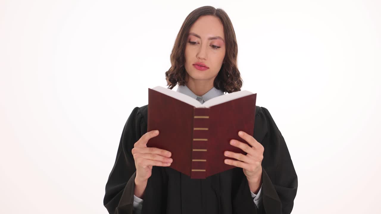 Woman Judge Reading a Book