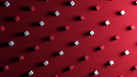 red and white geometric cubes pattern