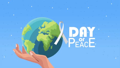 international peace day lettering animation