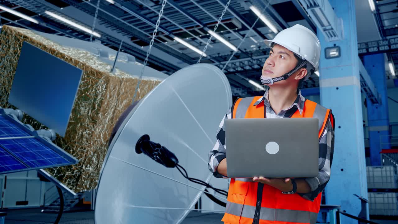 ingeniero que trabaja en sistemas de satélites