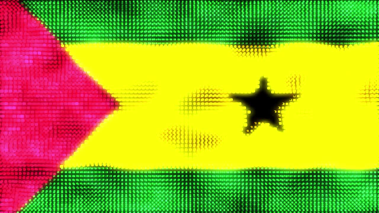 bandera digital de são tomé y príncipe - animación en bucle